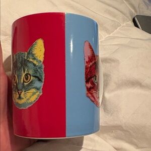 🔥 RARE NWOT FRINGE STUDIO CAT MUG 🐱 Warhol Style Pop Art Cat Mug 16oz 🐈